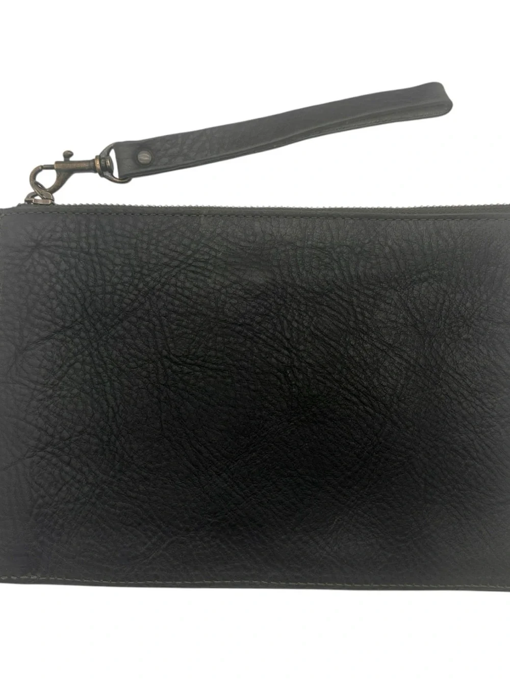 Duluth Trading Company Women's Lifetime Leather Zip Pouch with Wrist Strap Olive